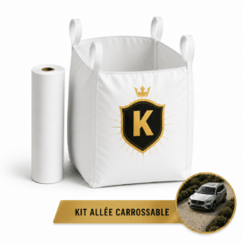 Kit allée carrossable gravier décoratif et géotextile - 14 coloris et 8 surfaces de 20 à 160 m²