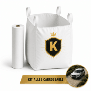 Kit allée carrossable gravier décoratif et géotextile - 14 coloris et 8 surfaces de 20 à 160 m²
