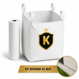 Kit bordure de mur drainante gravier et géotextile anti-pousse au pied de façade