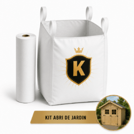 Kit sous-abri de jardin sable lavé et géotextile renforcé 200 g/m² pour cabanon ou abri métal