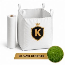 Kit sous-gazon synthétique sable lavé et géotextile renforcé 200 g/m² pour pelouse artificielle