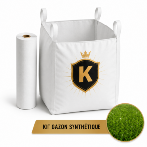 Kit sous-gazon synthétique sable lavé et géotextile renforcé 200 g/m² pour pelouse artificielle