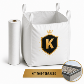 Kit étanchéité toit-terrasse galets de rivière et géotextile renforcé 200 g/m² qualité TP